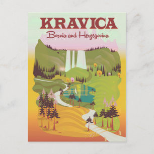 Cartão Postal Kravica Waterfall Bósnia-Herzegovina