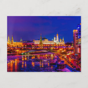 Cartão Postal Kremlin de Moscou numa Noite de Inverno