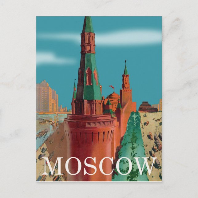 Cartão Postal Kremlin, Moscou, vista aérea (Frente)