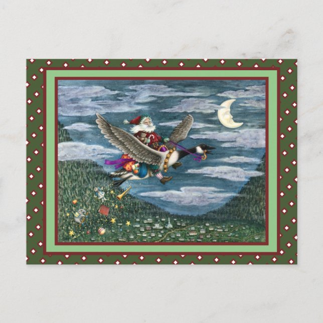 CARTÃO POSTAL KRIS KRINGLE E BRINQUEDOS NO NATAL DE GOOSE CANADI (Frente)