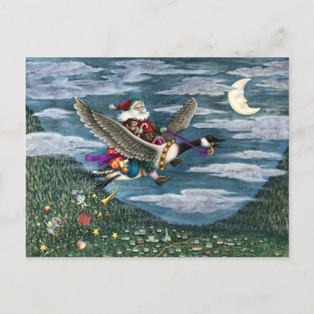 CARTÃO POSTAL KRIS KRINGLE E BRINQUEDOS NO NATAL DE GOOSE CANADI (Frente)