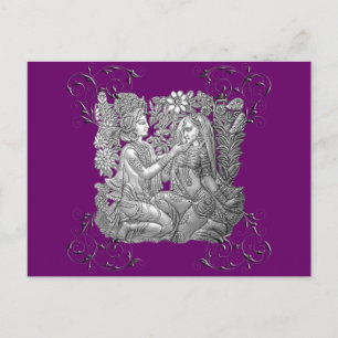 Cartão Postal Krishna e Radha
