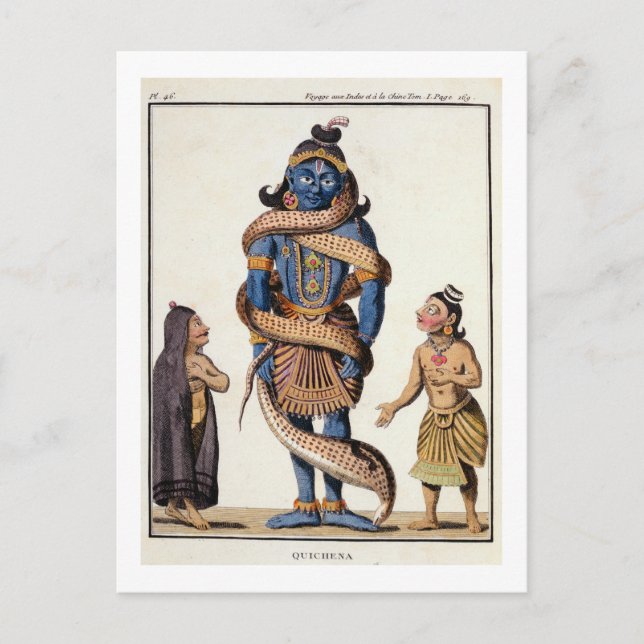 Cartão Postal Krishna espremida pela Serpente Kaliya, de Voya (Frente)