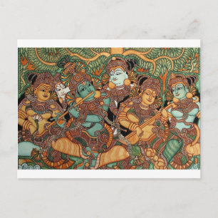 CARTÃO POSTAL KRISHNA JOGANDO A FLUTA