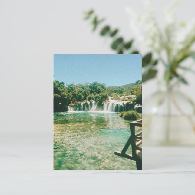 Cartão Postal Krka Waterfall - Parque Nacional de Krka - Croácia (Em pé/Frente)