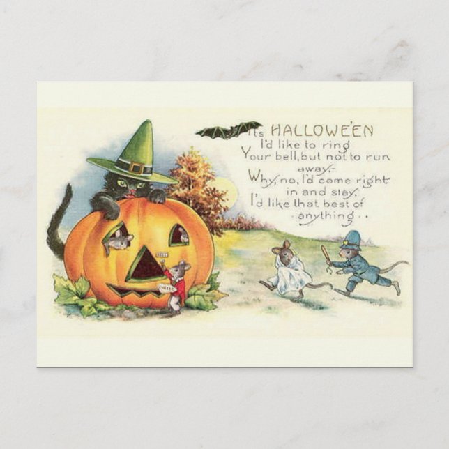 Cartão Postal KRW Vintage Halloween (Frente)
