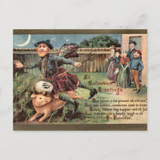 Cartão Postal KRW Vintage Halloween Escoceso
