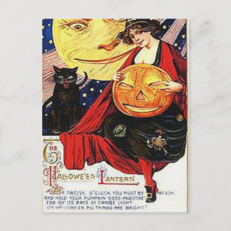 Cartão Postal KRW Vintage Halloween Lanterna