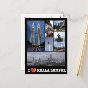 Cartão Postal Kuala Lumpur - I Love - Malásia -