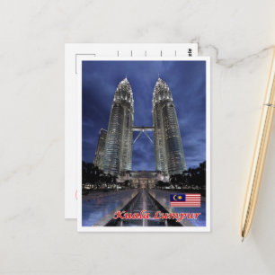 Cartão Postal Kuala Lumpur - Malásia - Torres Gêmeas de Petron
