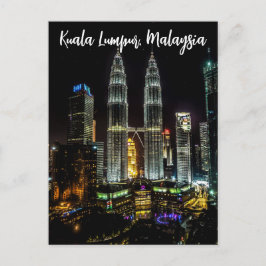 Cartão Postal Kuala Lumpur Night Skyline