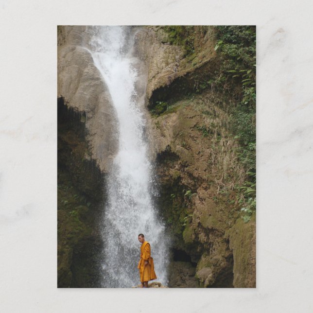 Cartão Postal Kuang Sii Waterfall Monk (Frente)