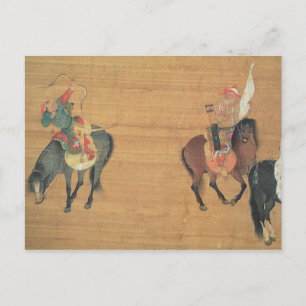 Cartão Postal Kublai Khan (1214-94) Hunting (detalhe), Yuan dyna