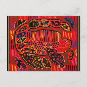 Cartão Postal Kuna índio Iguana Mola