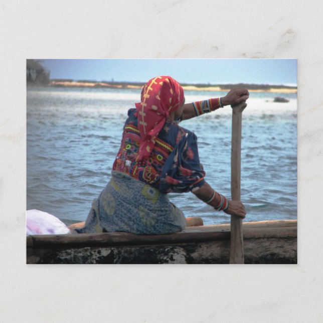 Cartão Postal Kuna paddling ulu, East Lemmons, Kuna Yala (Frente)