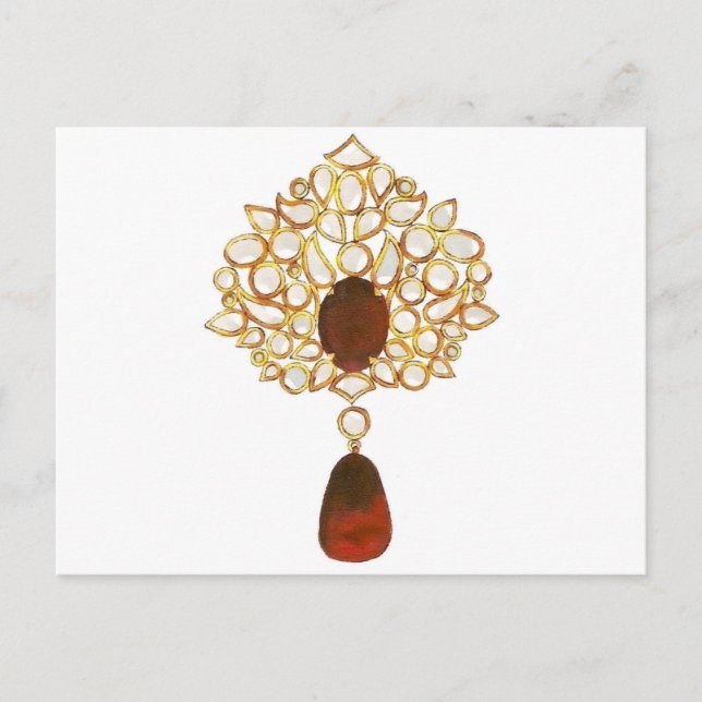 Cartão Postal Kundan & ruby brooch (Frente)