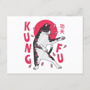 Cartão Postal Kung Fu Cat
