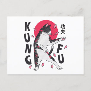 Cartão Postal Kung Fu Cat