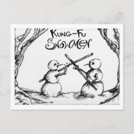 Cartão Postal Kung Fu Snowmen
