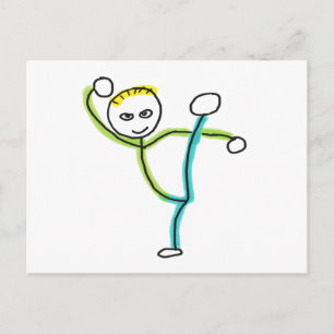 Cartão Postal Kung Fu Stickman