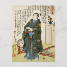 Kuniyoshi Vintage Guerreiro Japonês Takenaka Hanbe