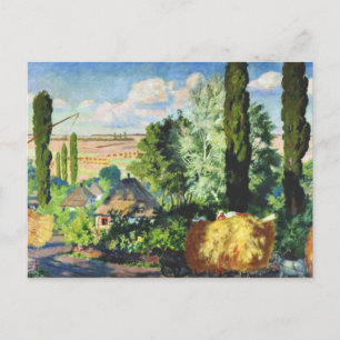 Cartão Postal Kustodiev - Paisagem na Ucrânia