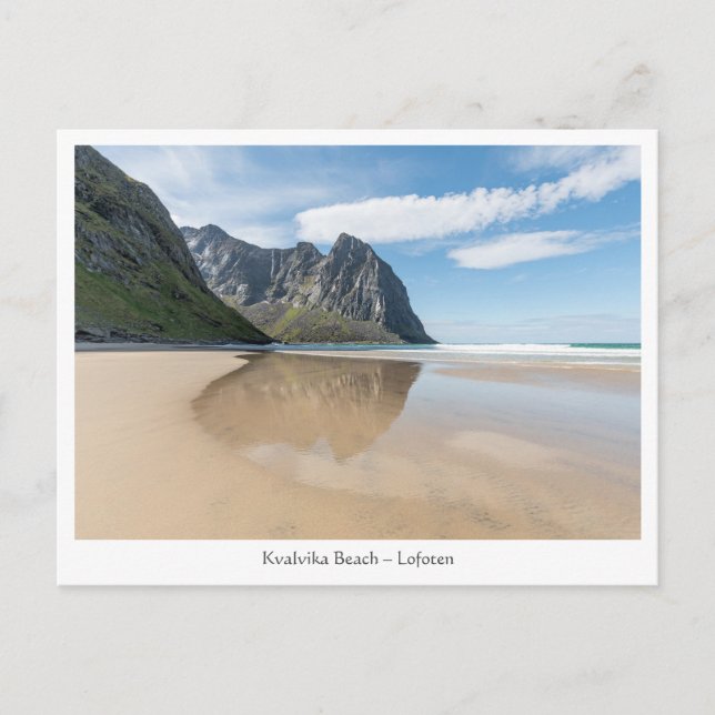 Cartão Postal Kvalvika Beach Lofoten (Frente)