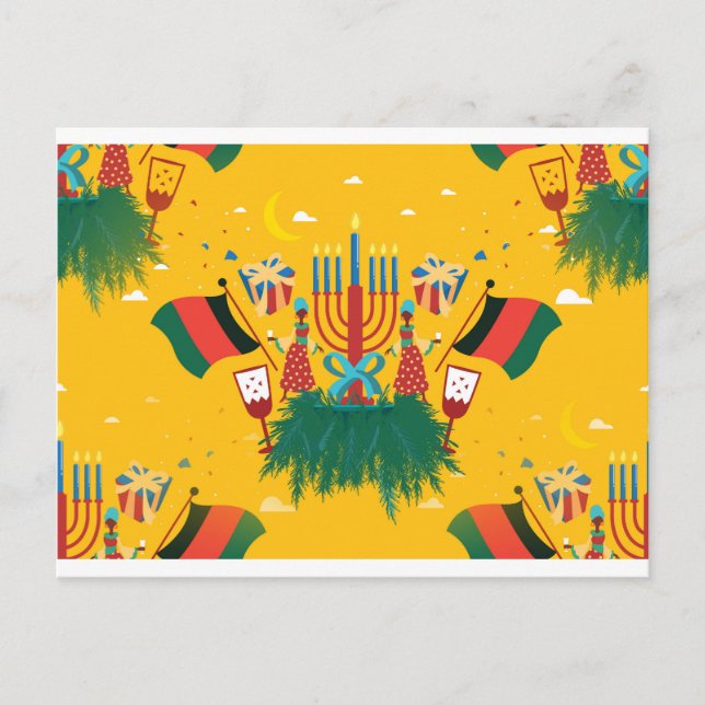 Cartão Postal kwanzaa amarelo (Frente)