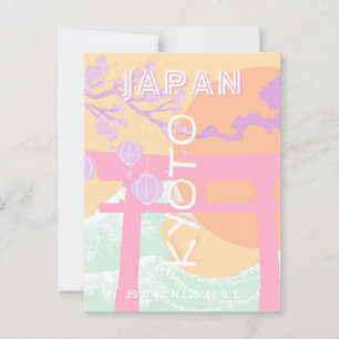 Cartão Postal Kyoto Japan Viagem Art, Orange Pastel Art