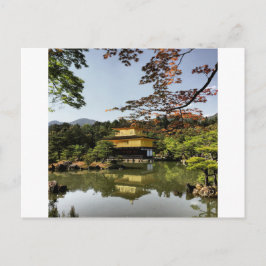 Cartão Postal Kyoto Japão Templo do Pavilhão Dourado Kinkaku-Ji