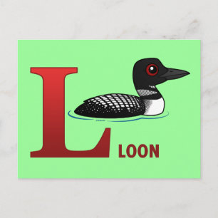 Cartão Postal L é para Loon