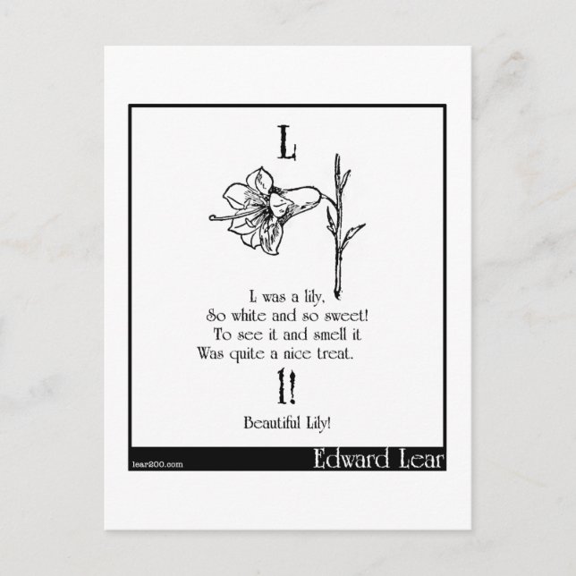 Cartão Postal L era um lily (Frente)