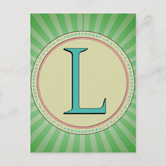 CARTÃO POSTAL L MONOGRAM LETTER