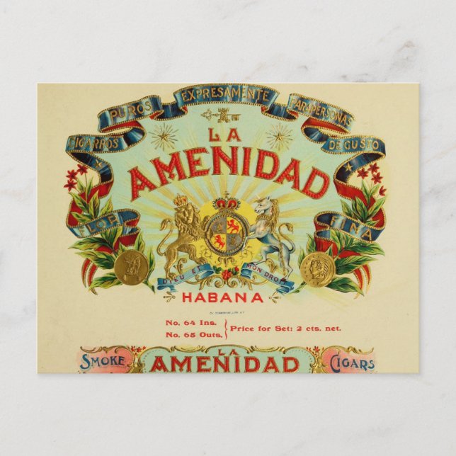 Cartão Postal La Amenidad Cigars (Frente)