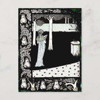 Cartão Postal La Beale Isolde Lendo no Jardim