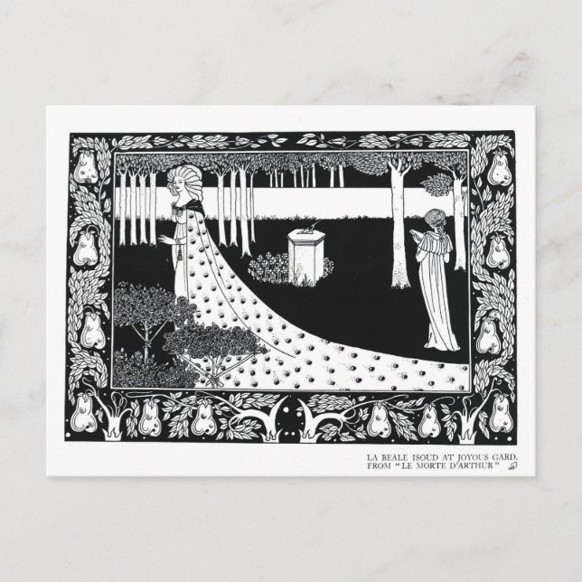 Cartão Postal La Beale Isoud em Joyous Gard, ilustração de ' (Frente)
