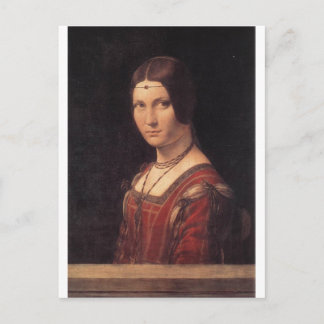Cartão Postal La Belle Ferronniere por Leonardo Da Vinci