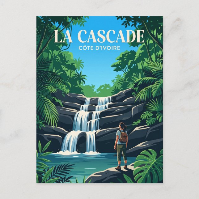 Cartão Postal La Cascade Costa do Marfim (Frente)
