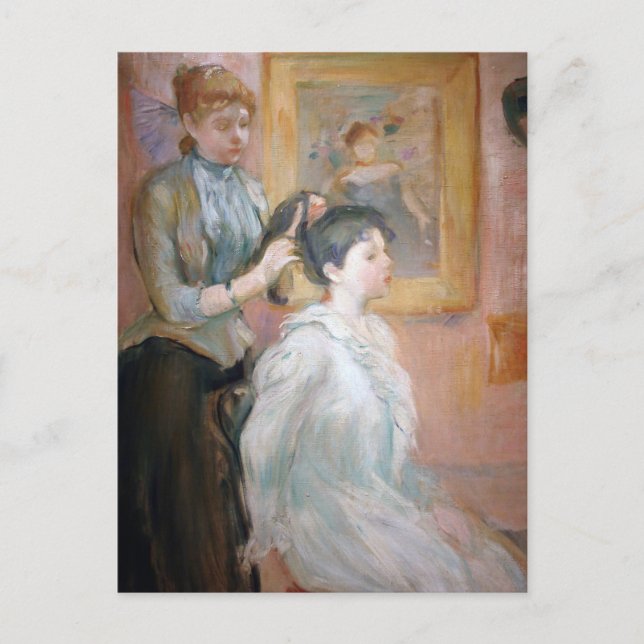 Cartão Postal La Coiffure | Berthe Morisot (Frente)