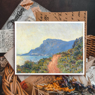 Cartão Postal La Corniche perto de Mônaco de Claude Monet