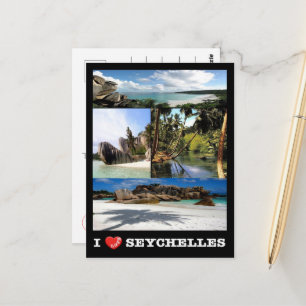 Cartão Postal La Digue - Seicheles - I Love -
