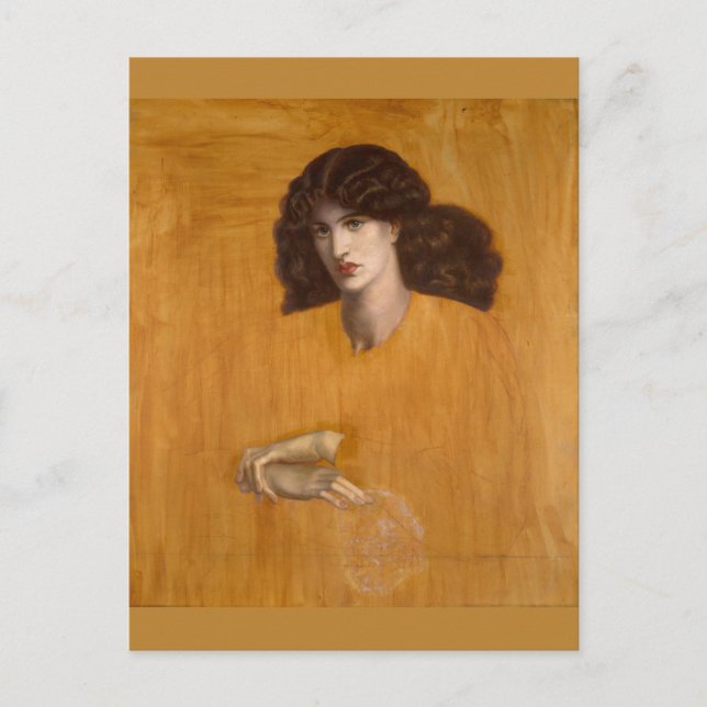 Cartão Postal La Donna Della Finestra por Dante Gabriel Rossetti (Frente)
