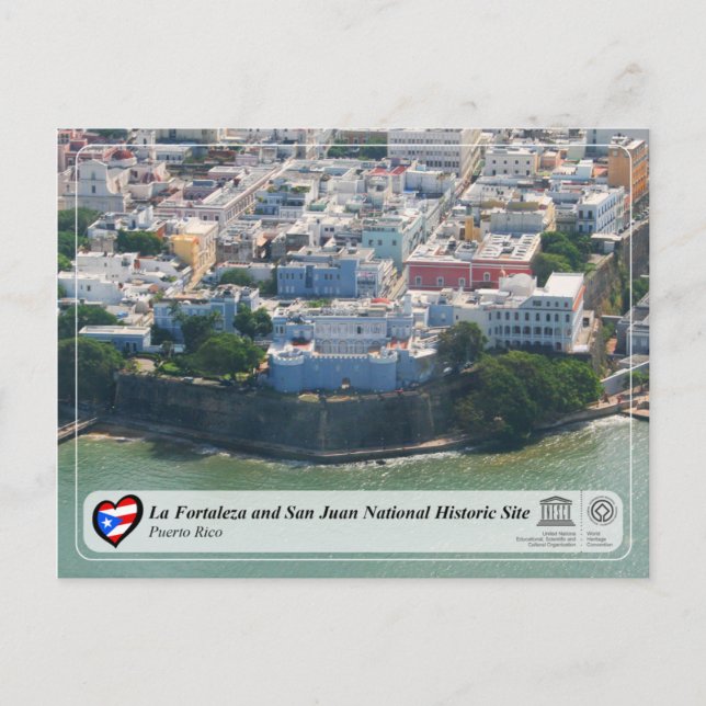 Cartão Postal La Fortaleza e San Juan Local Histórico Nacional (Frente)