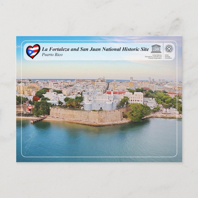 Cartão Postal La Fortaleza e San Juan Local Histórico Nacional (Frente)