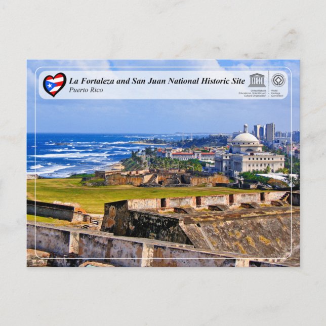 Cartão Postal La Fortaleza e San Juan Local Histórico Nacional (Frente)