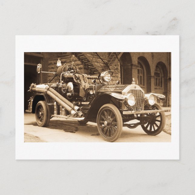 Cartão Postal La France Fire Truck 1924 (Frente)