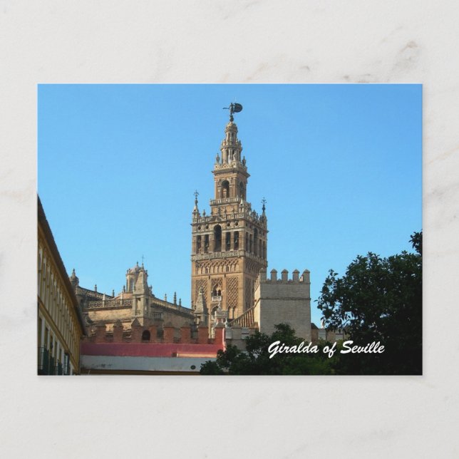 Cartão Postal La Giralda de Sevilha, viagem postal (Frente)