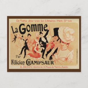 Cartão Postal La Gomme por Champsaur vintage belle epoque e Jul