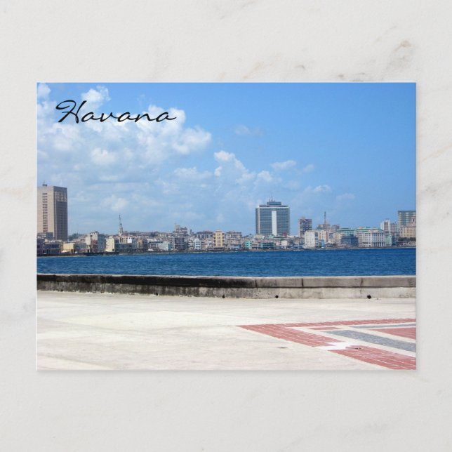 Cartão Postal la havana malecon (Frente)