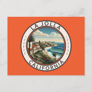 Cartão Postal La Jolla California Coastline Viagem Art Retro